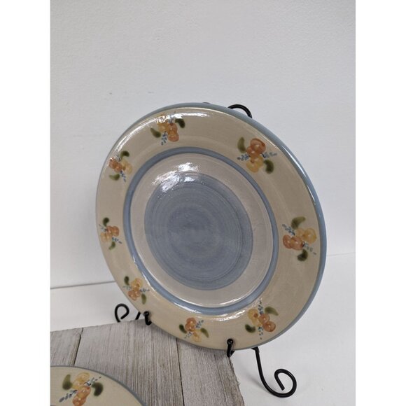 Vintage Louisville Stoneware Pottery Primrose 9 1/4" Salad Luncheon Plates Set 2 - Picture 3 of 5